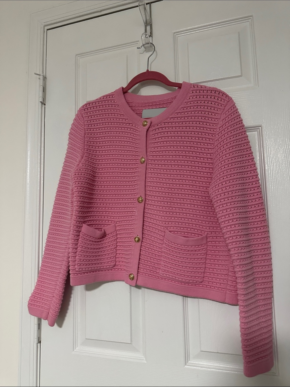 Anthropologie NVLT Pink Knit Lady Jacket, Size Large/L